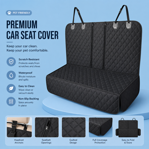 Comfortable Pet Car Seat Cover for Clean Rides 🐾