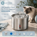 Stainless Steel Cat Water Fountain — Automatic Flower Dispenser with Filter